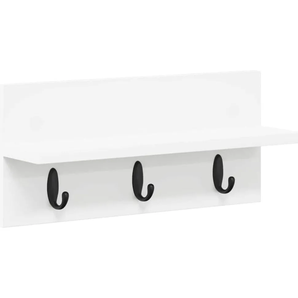 vidaXL Wandgemonteerde kapstok Wit 40 x 10,5 x 18 cm Bewerkt hout