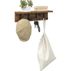 vidaXL Wandgemonteerde kapstok met opslag Oudhout 40 x 10,5 x 10,5 cm