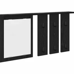 vidaXL Wandgemonteerde kapstok met plank Zwart eiken 85 x 10 x 45 cm