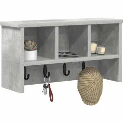 vidaXL Wandgemonteerde kapstok met plank Beton Grijs 50 x 16 x 26 cm