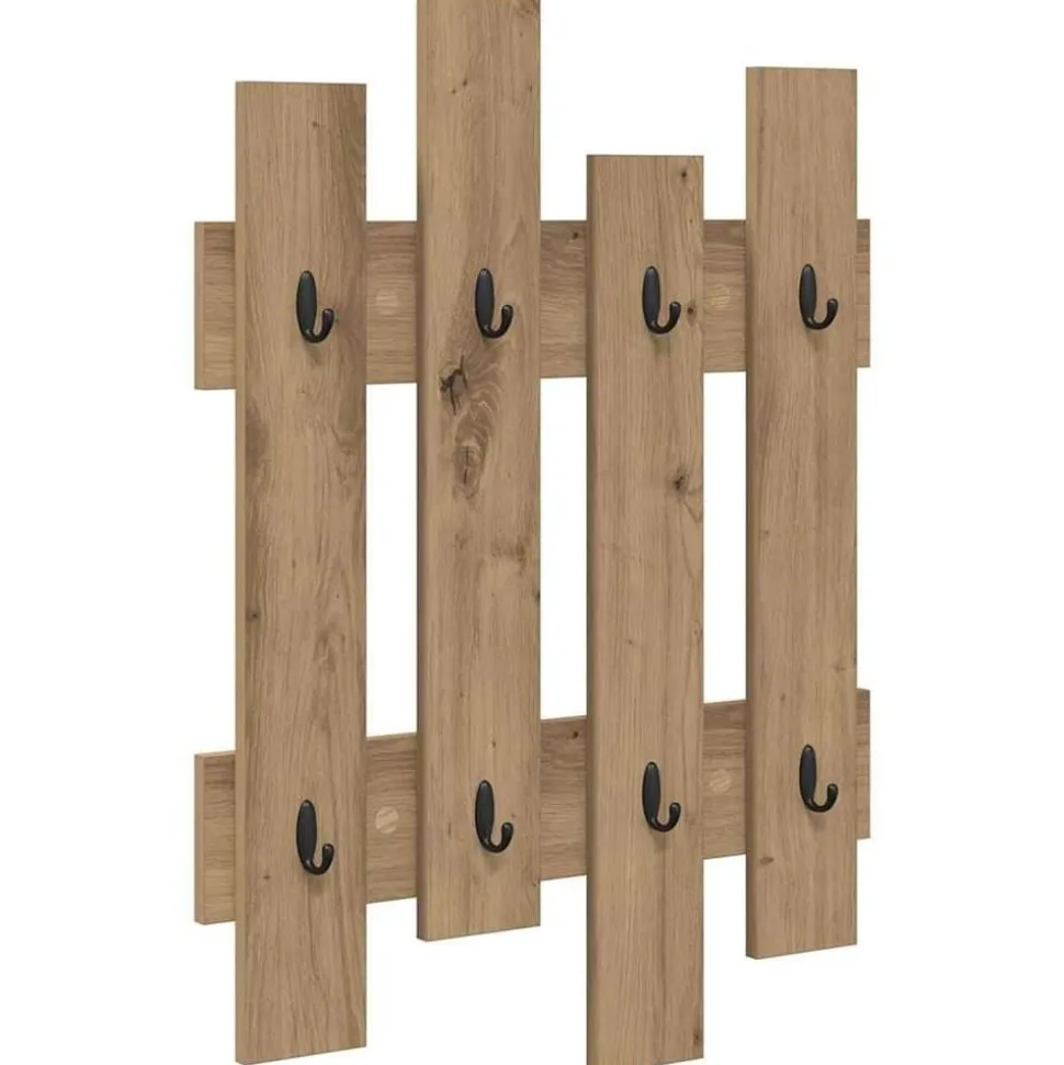 vidaXL Wandgemonteerde kapstok met opslag Artisan Eiken 60 x 3 x 82 cm