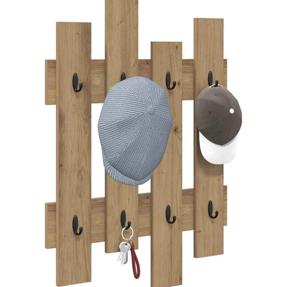 vidaXL Wandgemonteerde kapstok met opslag Artisan Eiken 60 x 3 x 82 cm