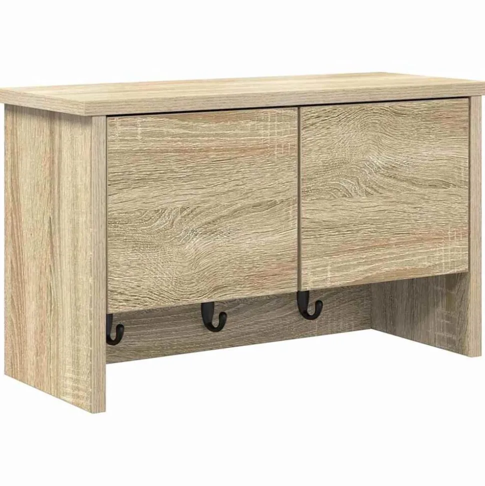 vidaXL Wandgemonteerde kapstok met plank Sonoma Eiken 50 x 20 x 30 cm