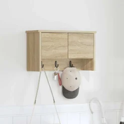 vidaXL Wandgemonteerde kapstok met plank Sonoma Eiken 50 x 20 x 30 cm