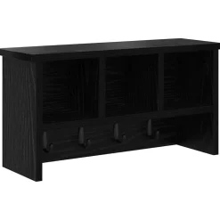 vidaXL Wandgemonteerde kapstok met plank Zwart Eiken 50 x 16 x 26 cm