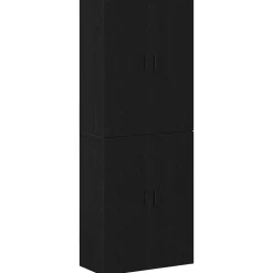 vidaXL Wandkast 2 pcs Zwart Eiken 69,5 x 34 x 90 cm Bewerkt hout