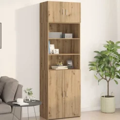 vidaXL Wandkast artisanaal eikenkleurig 70 x 42.5 x 40 cm Bewerkt hout