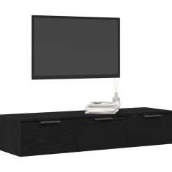 vidaXL Wandkast met lade Zwart Eiken 102 x 30 x 20 cm Bewerkt hout