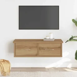 vidaXL Wandkast 60x26x18,5 cm bewerkt hout artisanaal eikenkleur