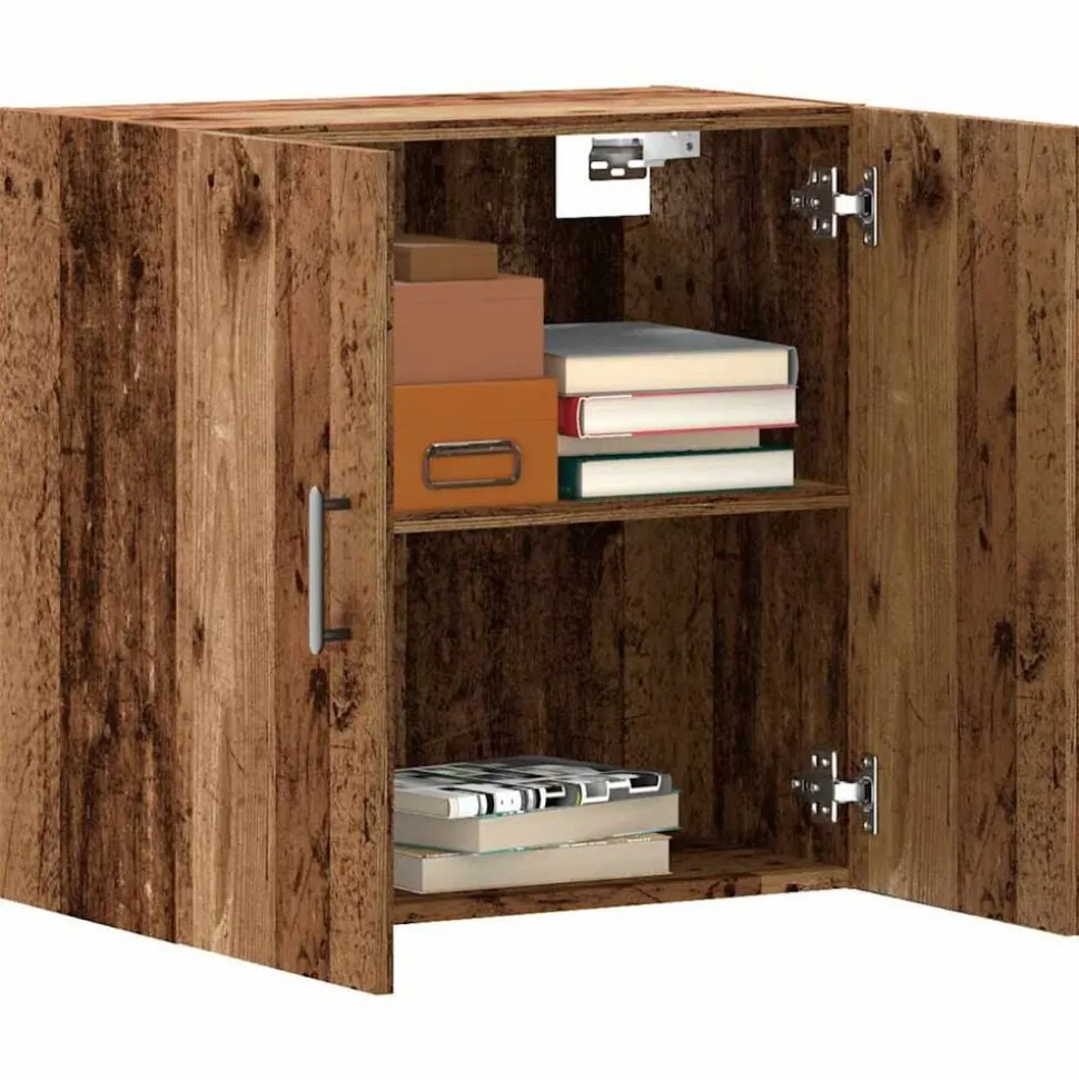 vidaXL Wandkast 60x31x60 cm bewerkt hout oud houtkleurig