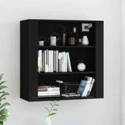 vidaXL Wandkast 80x33x80 cm bewerkt hout zwart