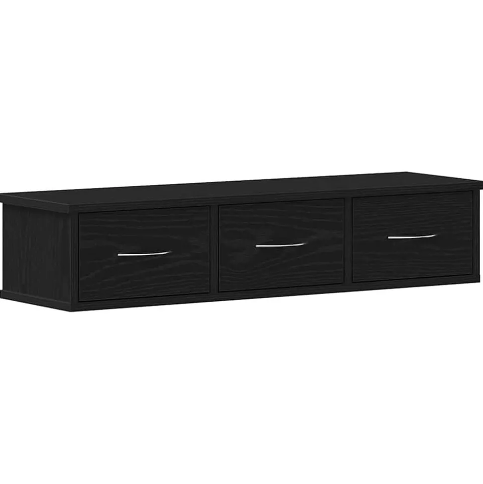 vidaXL Wandkast 88x26x18,5 cm spaanplaat zwart eikenkleurig