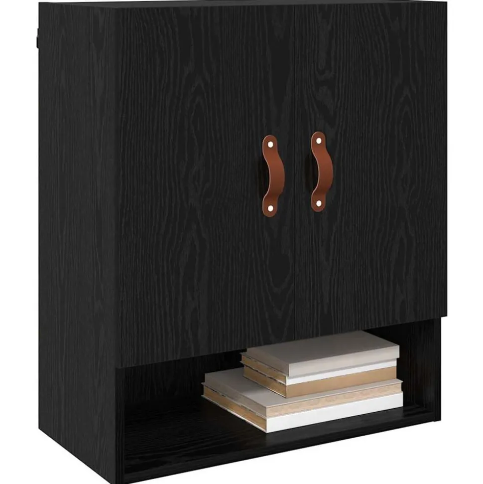 vidaXL Wandkast Zwart eiken 60 x 31 x 70 cm Bewerkt hout