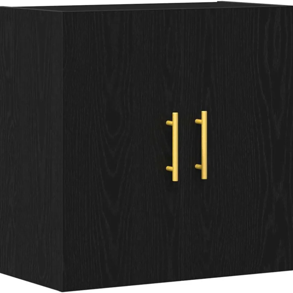 vidaXL Wandkast Zwart Eiken 60 x 31 x 70 cm Bewerkt hout