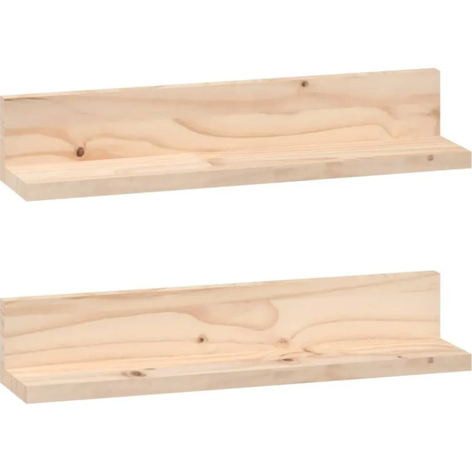 vidaXL Wandkasten 2 st 50x11x9 cm massief grenenhout