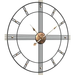 vidaXL Wandklok Ø60 cm ijzer zwart