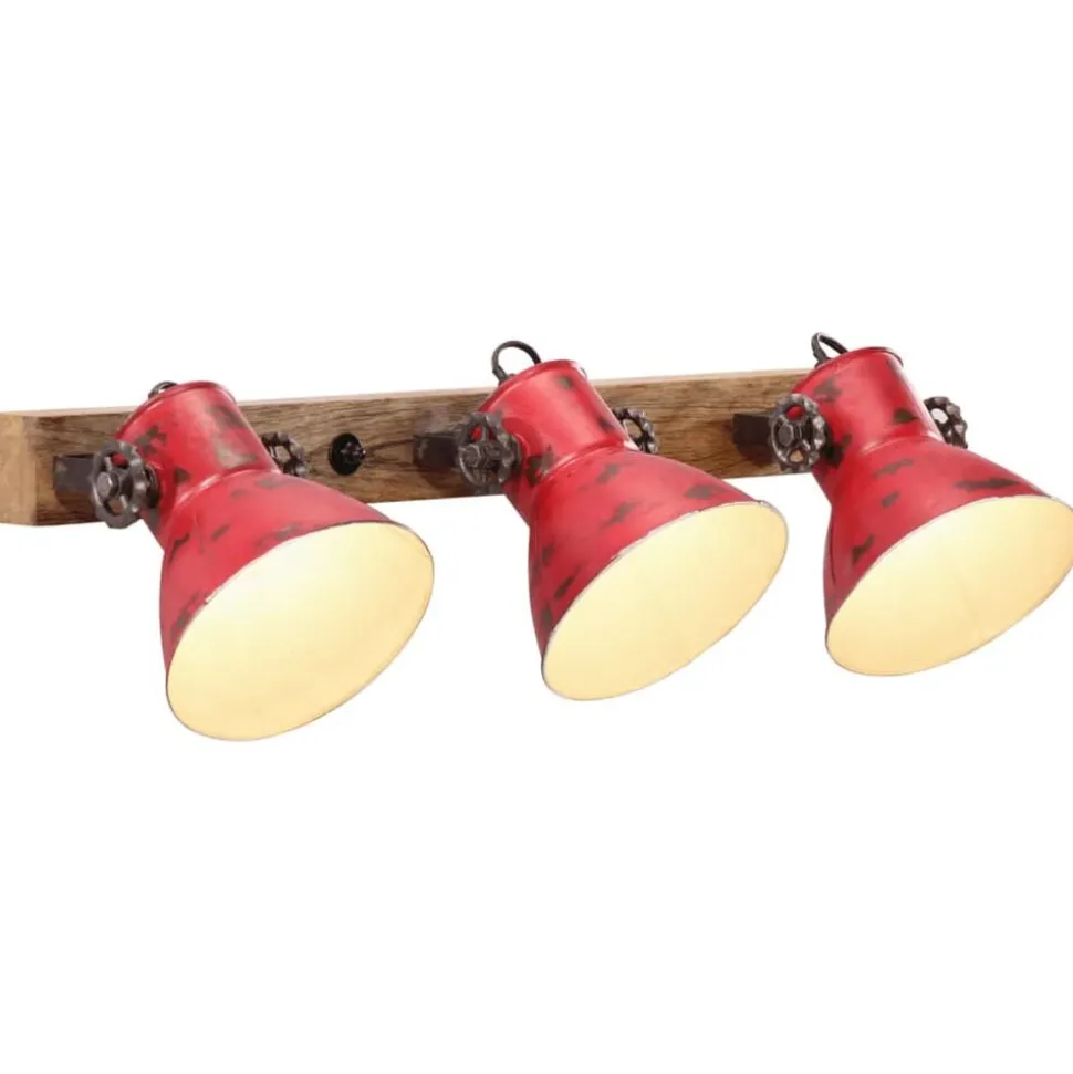 vidaXL Wandlamp 25 W E27 65x25 cm verweerd rood