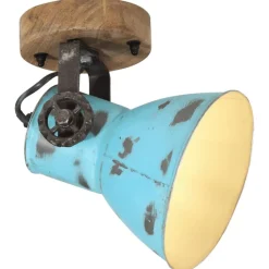 vidaXL Wandlamp 25 W E27 11,5x11,5x25 cm verweerd blauw