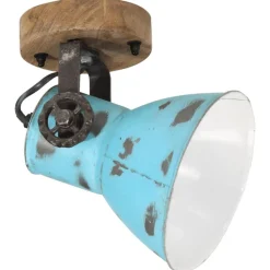 vidaXL Wandlamp 25 W E27 11,5x11,5x25 cm verweerd blauw