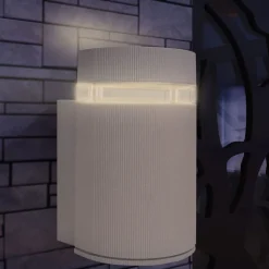 vidaXL Wandlamp voor buiten halfrond grijs aluminium