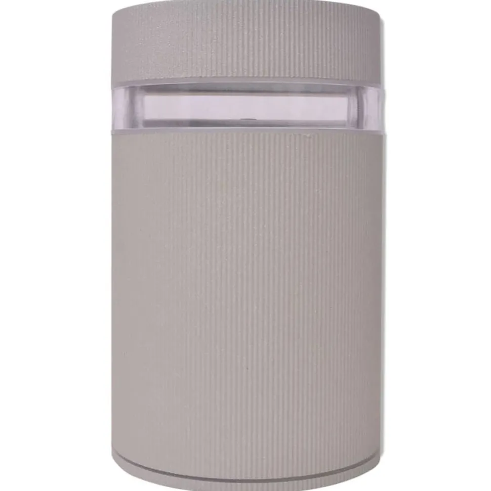 vidaXL Wandlamp voor buiten halfrond grijs aluminium