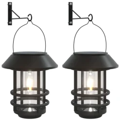 vidaXL Wandlantaarns voor buiten 2 st solar wit