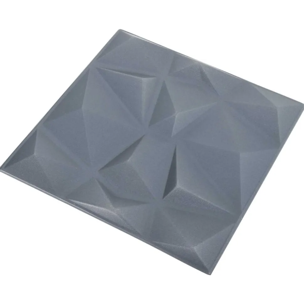 vidaXL Wandpanelen 24 pcs Diamant Grijs 50 x 50 cm XPS Schuim