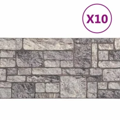 vidaXL Wandpanelen 10 pcs Grijs en Wit 100 x 50 cm EPS-schuim
