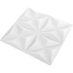 vidaXL Wandpanelen 24 pcs Origami Wit 50 x 50 cm XPS Schuim