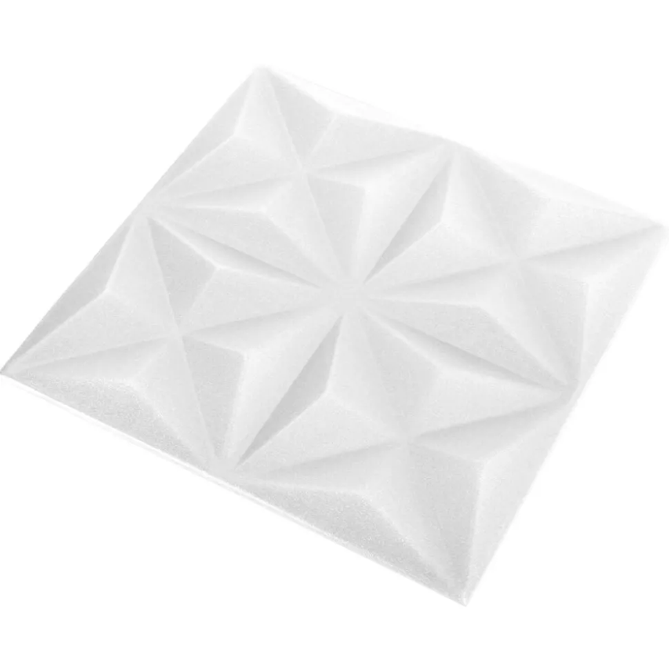 vidaXL Wandpanelen 24 pcs Origami Wit 50 x 50 cm XPS Schuim