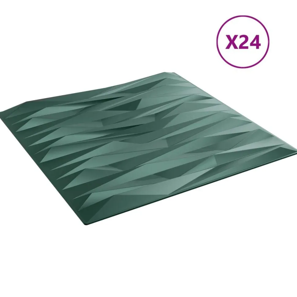 vidaXL Wandpanelen 24 pcs Steen Groen 50 x 50 cm XPS Schuim