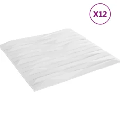 vidaXL Wandpanelen 12 pcs Wit Steen 50 x 50 cm XPS Schuim
