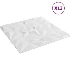 vidaXL Wandpanelen 12 pcs Wit 50 x 50 cm XPS Schuim