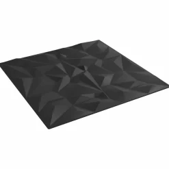 vidaXL Wandpanelen 24 pcs Zwart 50 x 50 cm XPS Schuim