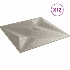 vidaXL Wandpanelen Ster 12 pcs Ster Beton 50 x 50 cm XPS Schuim