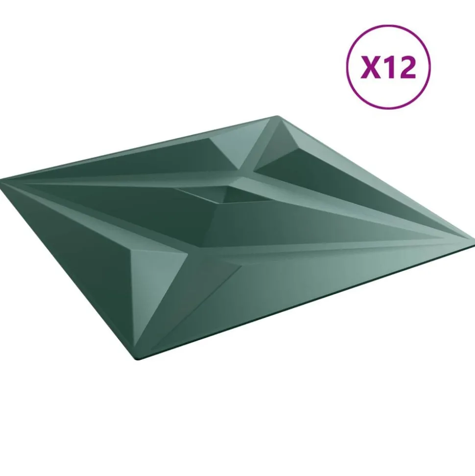 vidaXL Wandpanelen Ster 12 pcs Ster Groen 50 x 50 cm XPS Schuim