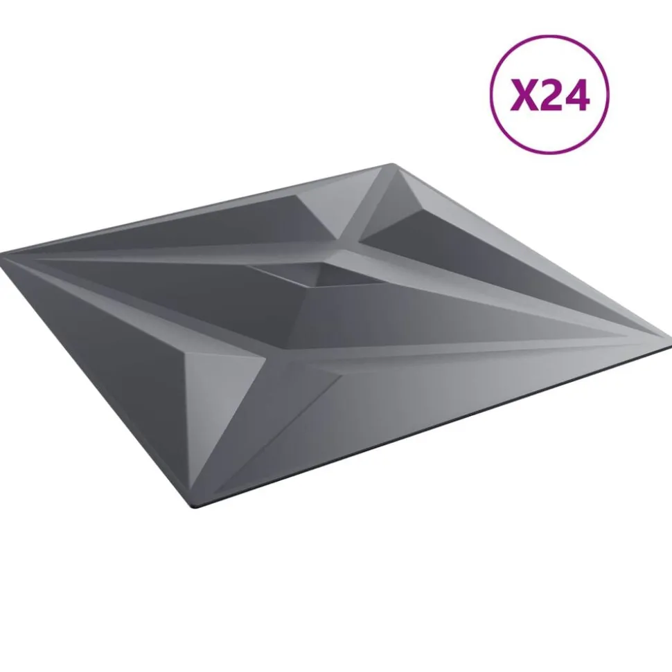 vidaXL Wandpanelen Ster 24 pcs Ster Grijs 50 x 50 cm XPS Schuim