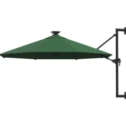 vidaXL Wandparasol met LED's 300 cm groen