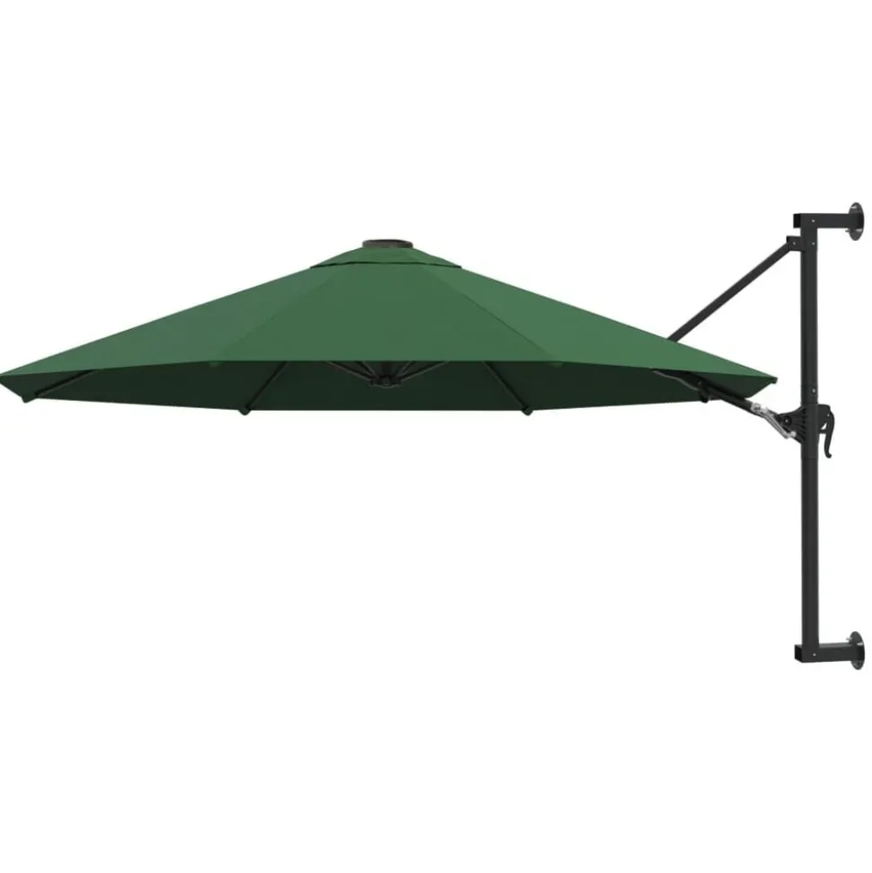 vidaXL Wandparasol met metalen paal 300 cm groen