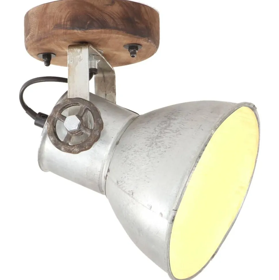 vidaXL Wand-/plafondlampen industrieel 2 st E27 20x25 cm zilverkleurig