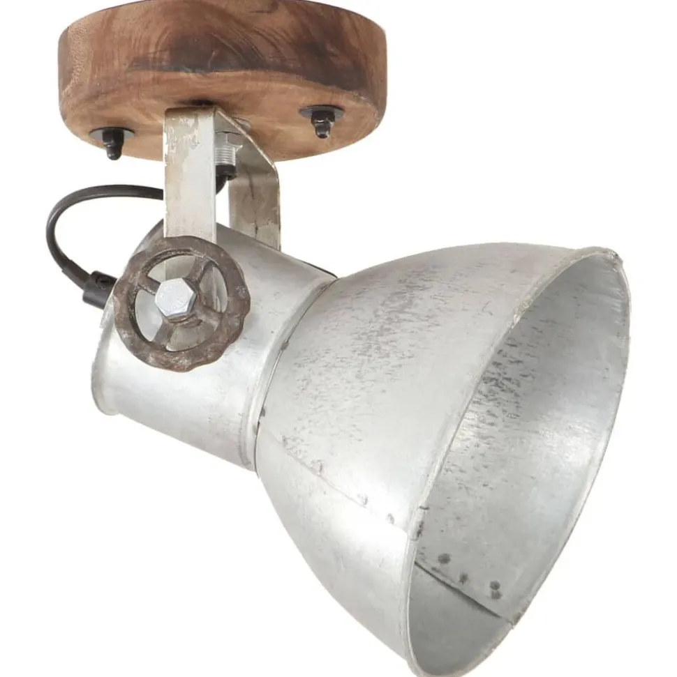 vidaXL Wand-/plafondlampen industrieel 2 st E27 20x25 cm zilverkleurig