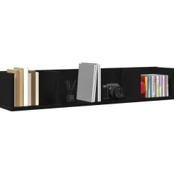 vidaXL Wandplank met plank Zwart Eiken 100 x 18 x 18 cm Bewerkt hout