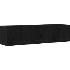 vidaXL Wandplank met plank Zwart Eiken 75 x 18 x 18 cm Bewerkt hout