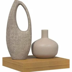 vidaXL Wandplank Wandgemonteerd Beige 23 x 23,5 x 4 cm Bewerkt hout