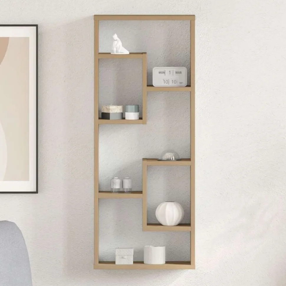 vidaXL Wandplank 36x16x90 cm bewerkt hout artisanaal eikenkleurig