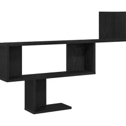 vidaXL Wandplank Zwart Eiken 100x15x70 cm Bewerkt Hout