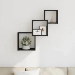 vidaXL Wandplanken kubus 68x15x68cm bewerkt hout zwart eikenkleur
