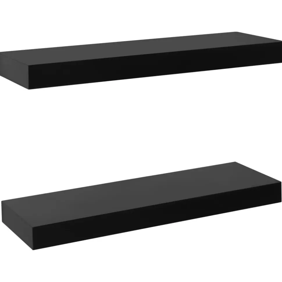 vidaXL Wandplanken zwevend 2 st 40x20x3,8 cm zwart