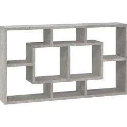 vidaXL Wandschap 8 vakken betongrijs