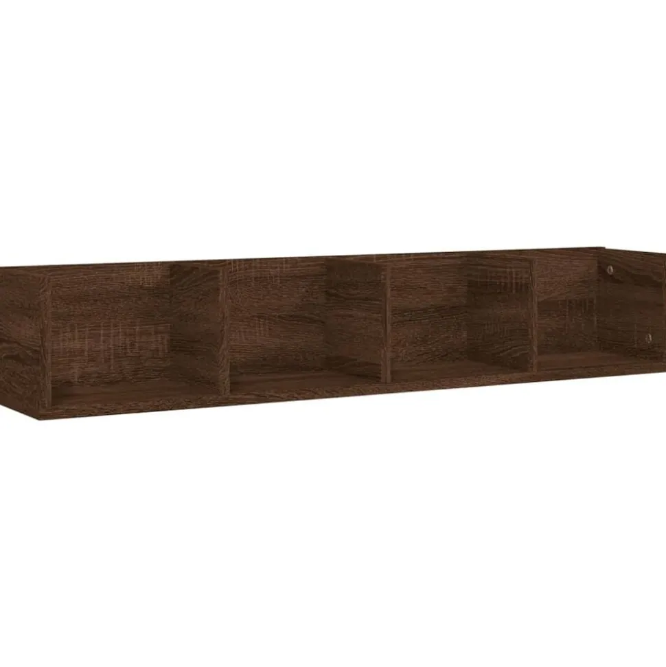 vidaXL Wandschap CD 100x18x18 cm bewerkt hout bruin eikenkleur